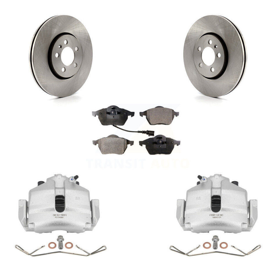 Front Disc Brake Caliper Rotors And Semi-Metallic Pads Kit For 2006 Volkswagen Jetta 2.5L 1.9L With 288mm Diameter Rotor 7th 8th Digit Of VIN Is "9M" Or "1J" KC8-100062P