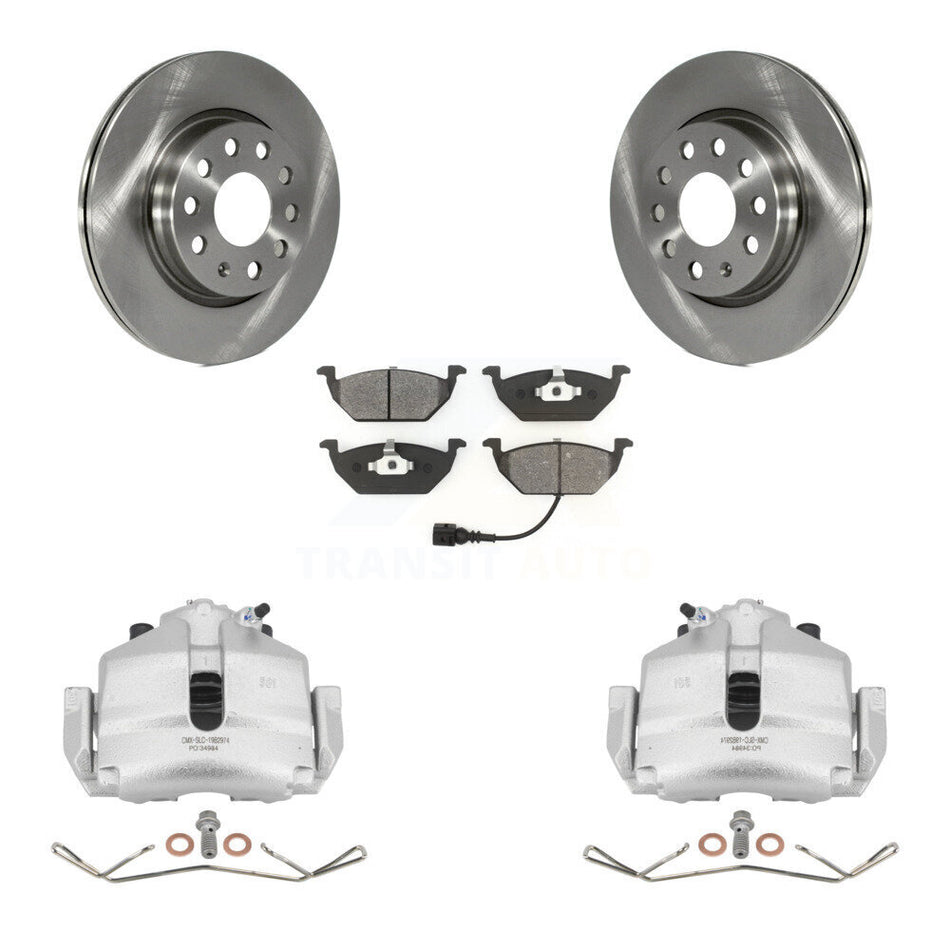 Front Disc Brake Caliper Rotors And Semi-Metallic Pads Kit For Volkswagen Jetta With 280mm Diameter Rotor KC8-100062S