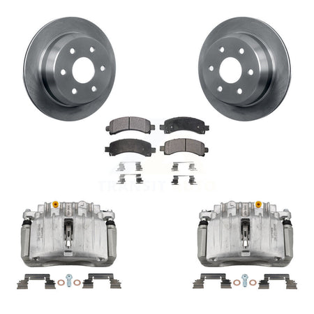 Rear Disc Brake Caliper Rotors And Ceramic Pad Kit For 2002 Chevrolet Avalanche 1500 4WD KC8-100062T