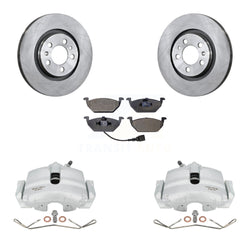 Front Disc Brake Caliper Rotors And Semi-Metallic Pads Kit For 2006 Volkswagen Jetta 2.5L 1.9L With 280mm Diameter Rotor 7th 8th Digit Of VIN Is "9M" Or "1J" KC8-100063P