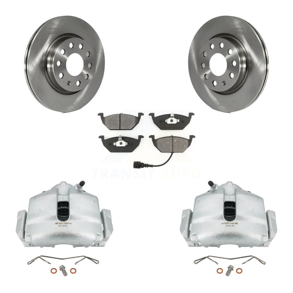 Front Disc Brake Caliper Rotors And Semi-Metallic Pads Kit For Volkswagen Jetta With 280mm Diameter Rotor KC8-100063S