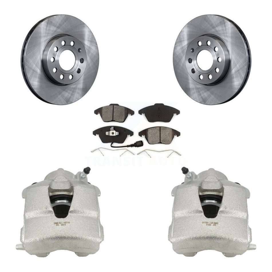 Front Disc Brake Caliper Rotors And Semi-Metallic Pads Kit For Volkswagen Jetta KC8-100064S