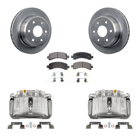 Rear Brake Caliper Rotors Ceramic Pad Kit For 2002 GMC Yukon Chevrolet Tahoe XL 1500 RWD KC8-100064T