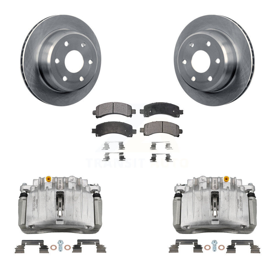 Rear Brake Caliper Rotors Ceramic Pad Kit For 2002 GMC Yukon Chevrolet Tahoe XL 1500 RWD KC8-100064T