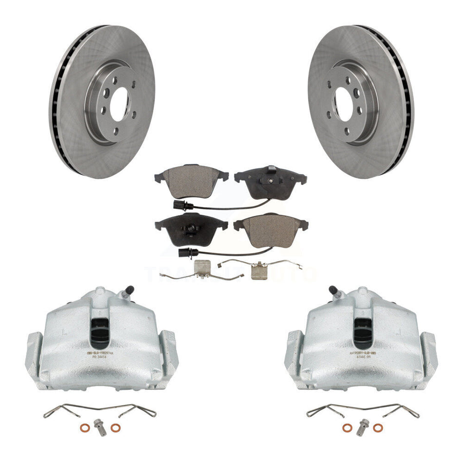 Front Disc Brake Caliper Rotors And Semi-Metallic Pads Kit For 2010 Volkswagen CC 3.6L With 340mm Diameter Rotor KC8-100065P