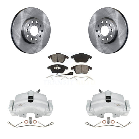 Front Disc Brake Caliper Rotors And Semi-Metallic Pads Kit For Volkswagen Jetta Beetle Rabbit Golf Audi A3 KC8-100065S by Transit Auto