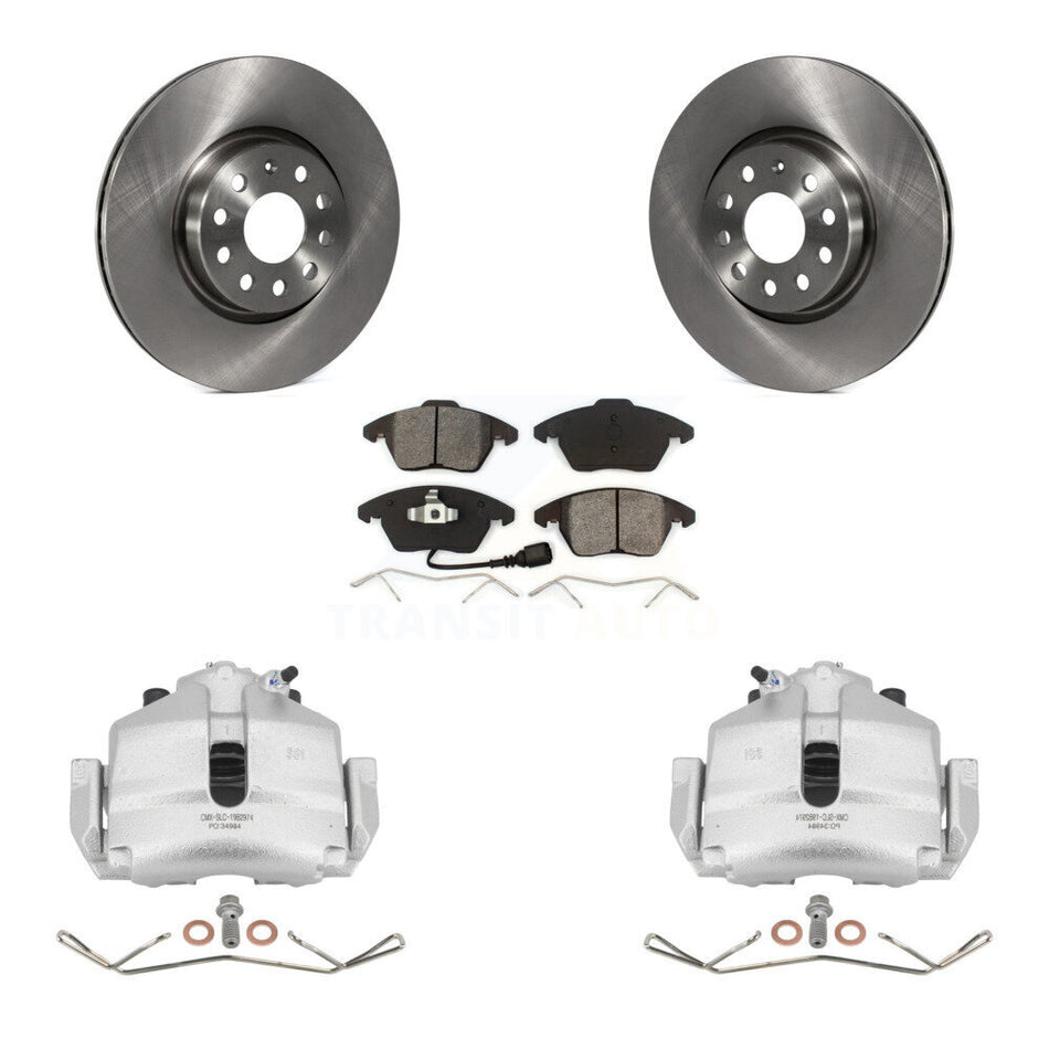 Front Disc Brake Caliper Rotors And Semi-Metallic Pads Kit For Volkswagen Jetta Audi A3 Golf KC8-100068S