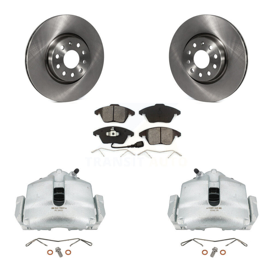 Front Disc Brake Caliper Rotors And Semi-Metallic Pads Kit For Volkswagen Jetta Beetle CC Passat GTI Eos Audi A3 TT Quattro KC8-100069S