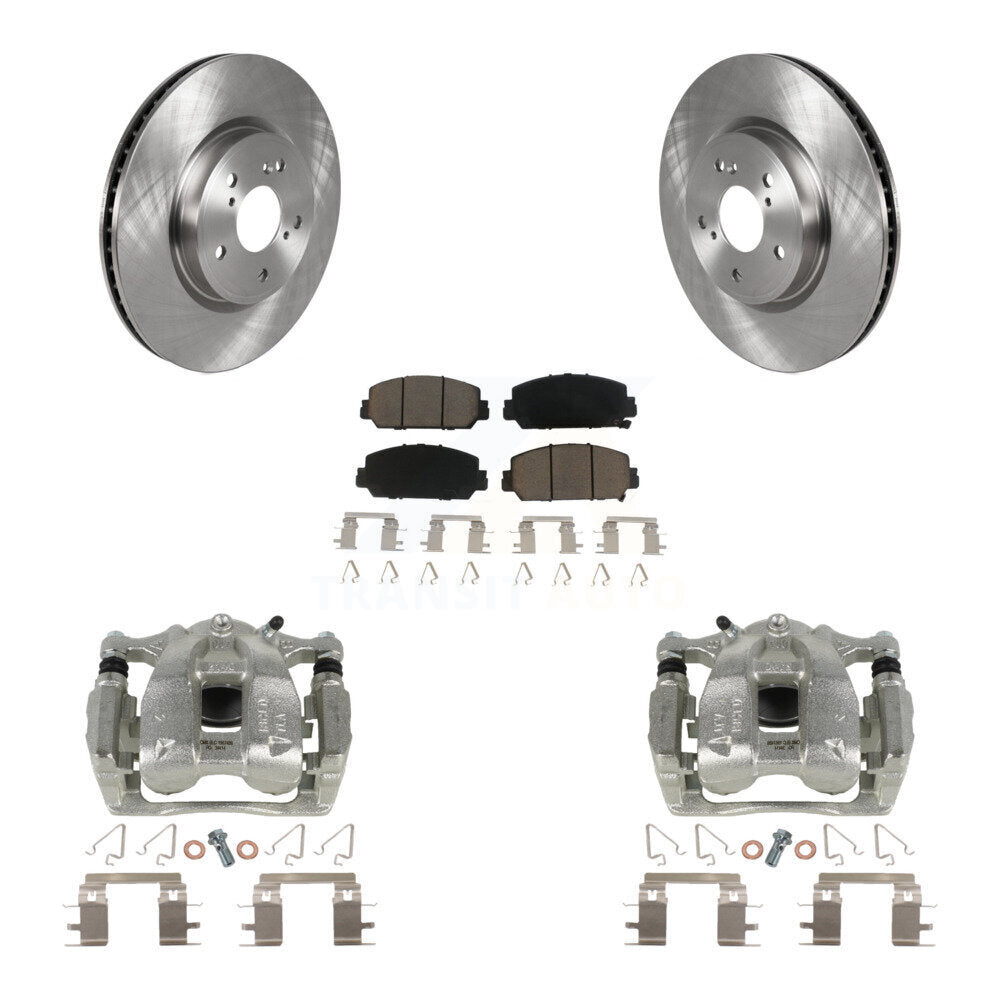 Front Disc Brake Caliper Rotors And Ceramic Pads Kit For Honda CR-V KC8-100070C by Transit Auto