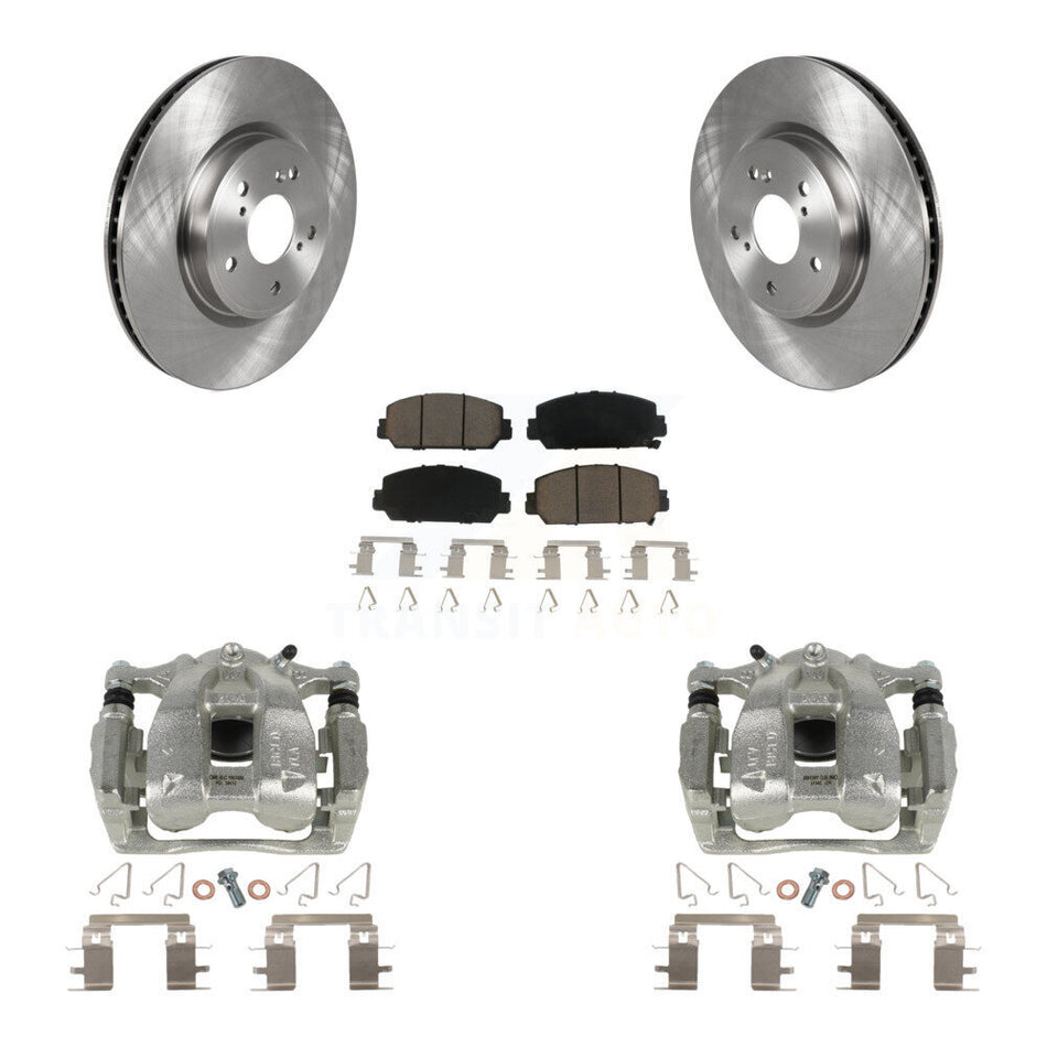 Front Disc Brake Caliper Rotors And Ceramic Pads Kit For Honda CR-V KC8-100070C by Transit Auto