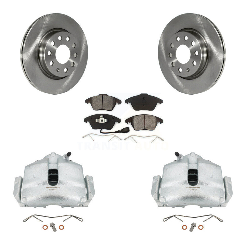 Front Disc Brake Caliper Rotors And Semi-Metallic Pads Kit For Volkswagen GTI Audi A3 Quattro With 280mm Diameter Rotor KC8-100070S by Transit Auto