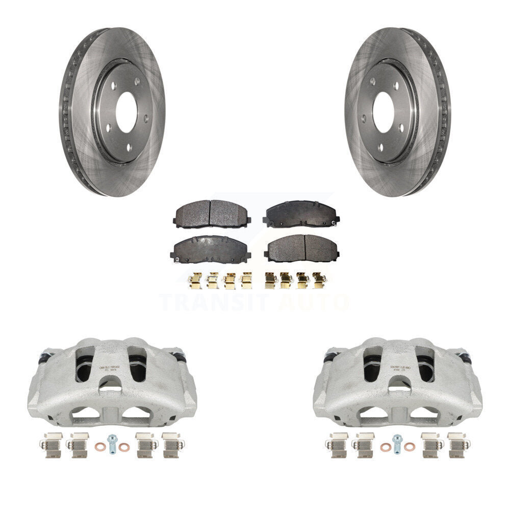 Front Disc Brake Caliper Rotors And Semi-Metallic Pads Kit For 2017-2018 Dodge Grand Caravan With Single Piston KC8-100072P by Transit Auto