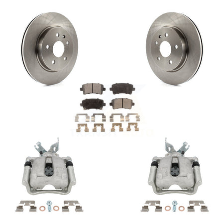Rear Brake Caliper Rotor Ceramic Pad Kit For Buick Regal LaCrosse With Vented 2.4L KC8-100072T