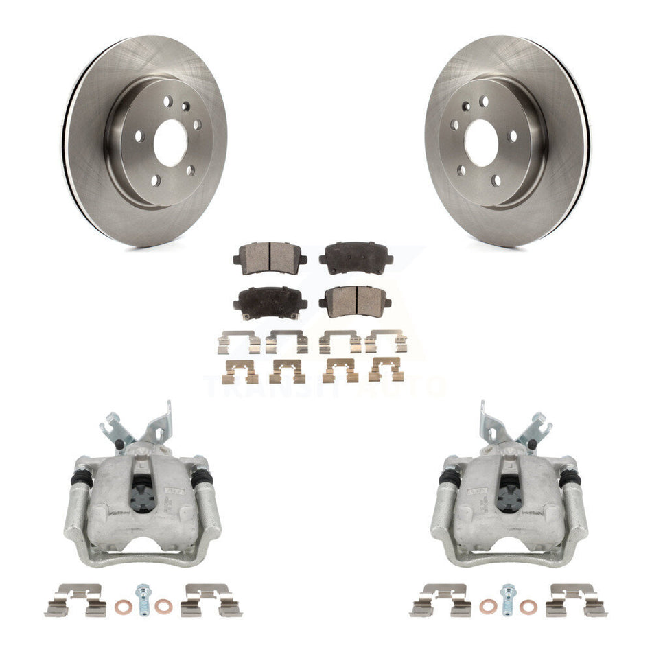 Rear Brake Caliper Rotor Ceramic Pad Kit For Buick Regal LaCrosse With Vented 2.4L KC8-100072T