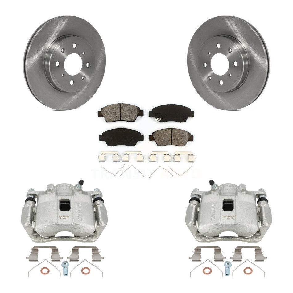 Front Disc Brake Caliper Rotors And Semi-Metallic Pads Kit For 2015-2020 Honda Fit KC8-100073S by Transit Auto