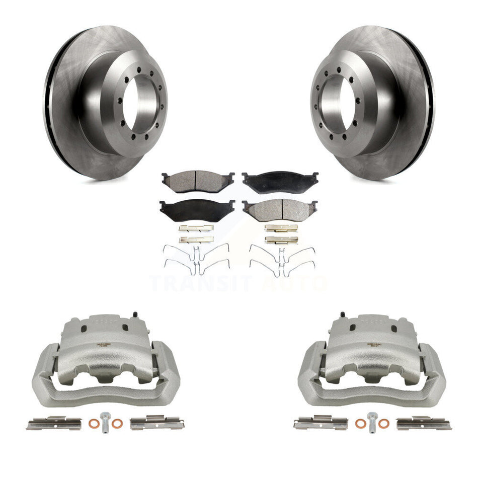 Rear Brake Caliper Rotor Ceramic Pad Kit For Ford E-550 Super Duty F-450 F-550 Econoline KC8-100074T