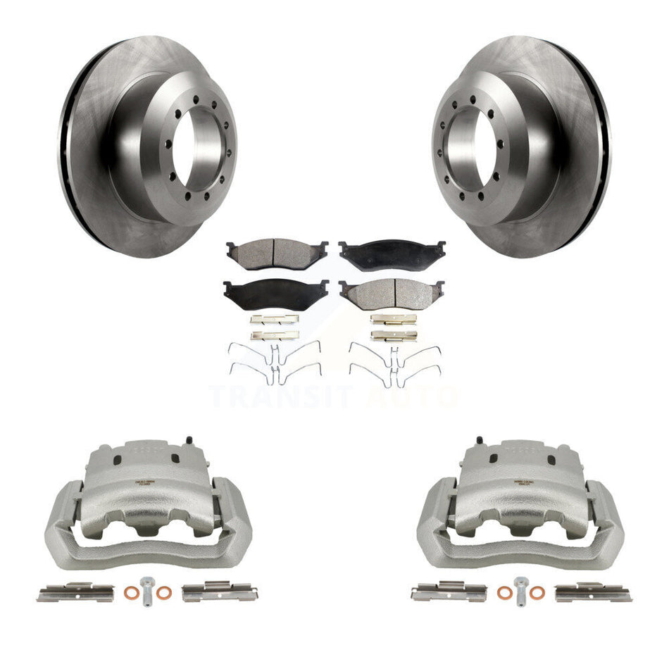 Rear Brake Caliper Rotor Ceramic Pad Kit For Ford E-550 Super Duty F-450 F-550 Econoline KC8-100074T
