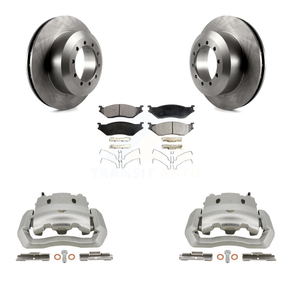 Rear Brake Caliper Rotor Ceramic Pad Kit For Ford E-550 Super Duty F-450 F-550 Econoline KC8-100075T