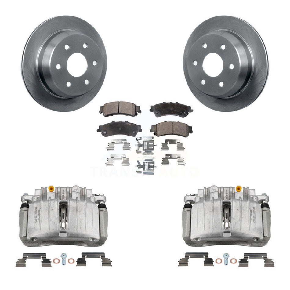 Rear Brake Caliper Rotor Ceramic Pad Kit For Chevrolet Silverado 1500 Classic GMC Sierra KC8-100076T