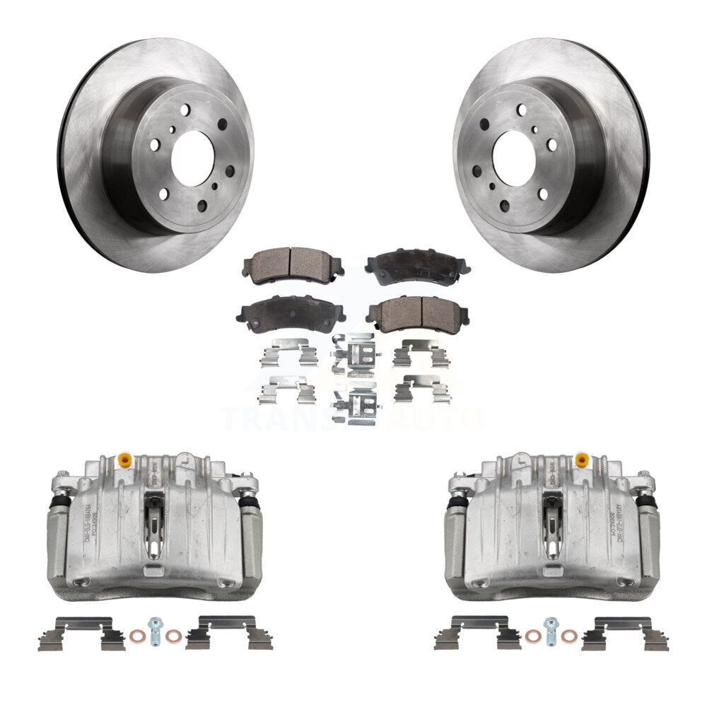 Rear Brake Caliper Rotor Ceramic Pad Kit For 07 GMC Sierra 1500 Classic With 7200 Lb GVW KC8-100077T