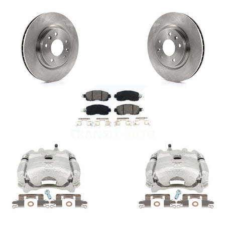 Front Disc Brake Caliper Rotors And Semi-Metallic Pads Kit For Nissan LEAF KC8-100078S by Transit Auto