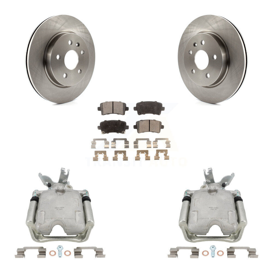 Rear Disc Brake Caliper Rotors And Ceramic Pads Kit For 2014-2015 Chevrolet Malibu 2.0L with Turbocharged With 17" Factory Wheels KC8-100078T