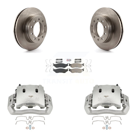 Front Brake Caliper Rotors & Semi-Metallic Pad Kit For Ford F-450 Super Duty F-550 CF500 KC8-100080N