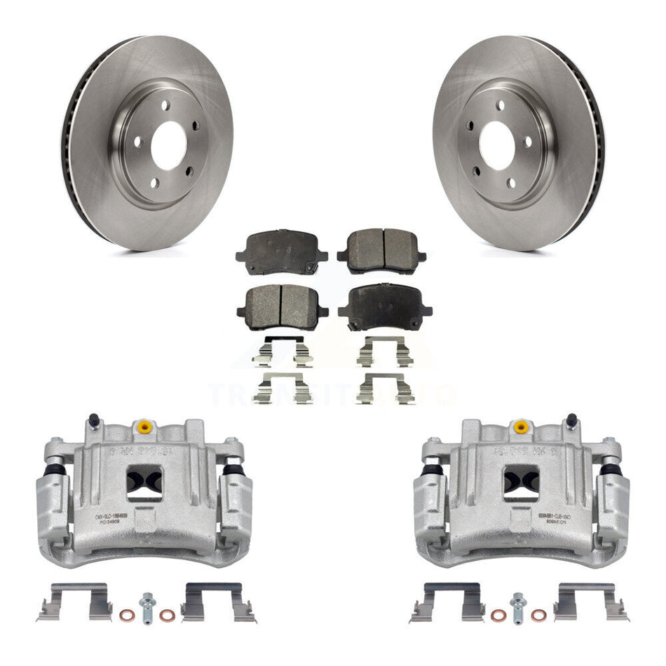 Front Brake Caliper Rotors Semi-Metallic Pad Kit For Pontiac G6 With Dual Piston KC8-100080P