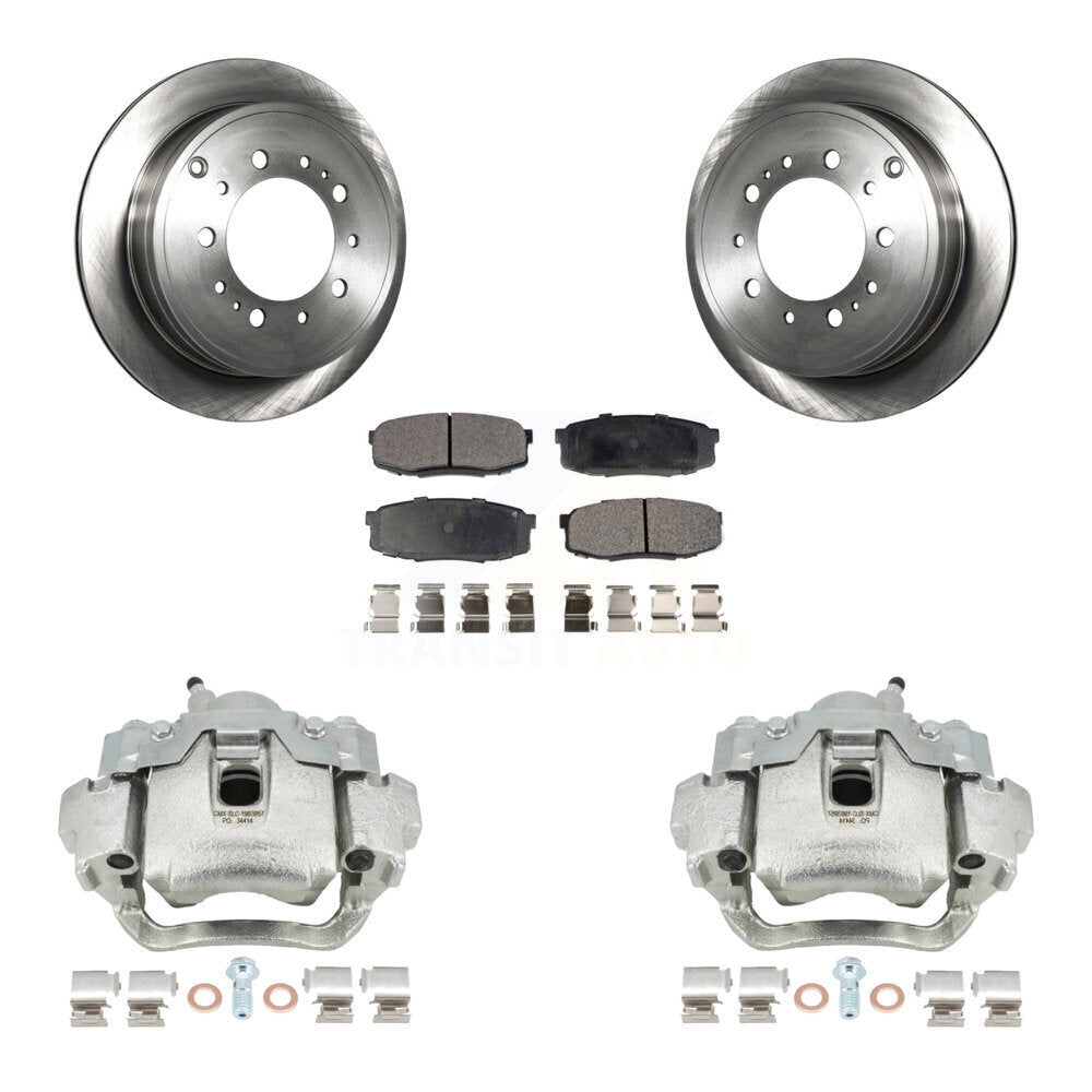 Rear Disc Brake Caliper Rotors And Ceramic Pads Kit For Lexus LX570 Toyota Land Cruiser KC8-100080T by Transit Auto