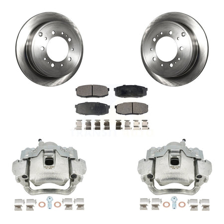 Rear Disc Brake Caliper Rotors And Ceramic Pads Kit For Lexus LX570 Toyota Land Cruiser KC8-100080T by Transit Auto