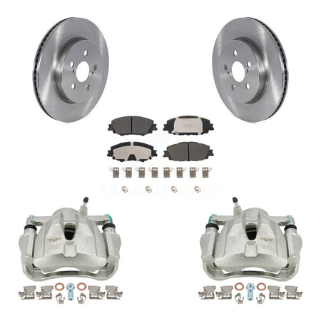 Front Disc Brake Caliper Rotors And Semi-Metallic Pads Kit For 2019 Toyota Corolla 2.0L KC8-100081P by Transit Auto