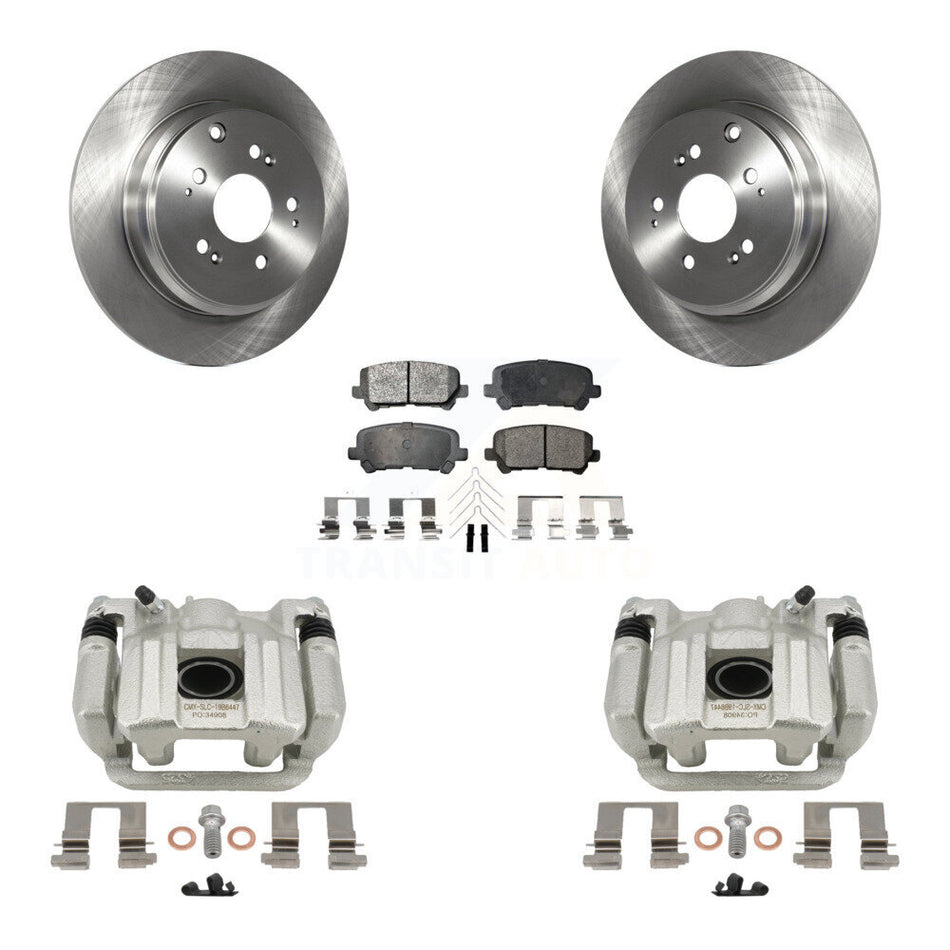 Rear Disc Brake Caliper Rotors And Ceramic Pads Kit For 2011-2017 Honda Odyssey KC8-100081T
