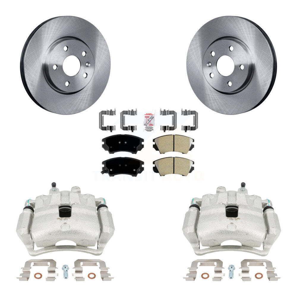 Front Disc Brake Caliper Rotors And Semi-Metallic Pads Kit For 2010-2015 Chevrolet Camaro LT LS with 3.6L KC8-100082N by Transit Auto