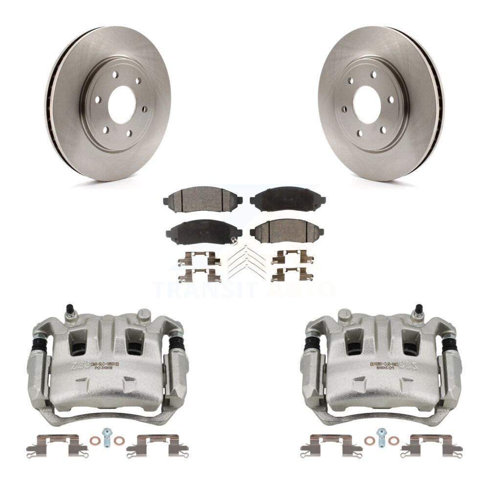 Front Disc Brake Caliper Rotors Semi-Metallic Pad Kit For Nissan Frontier Suzuki Equator KC8-100082P
