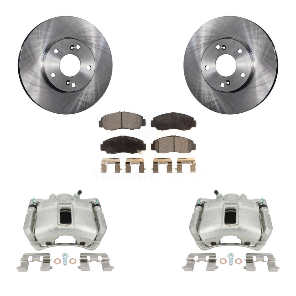 Front Disc Brake Caliper Rotors And Semi-Metallic Pads Kit For Honda Accord KC8-100084P by Transit Auto