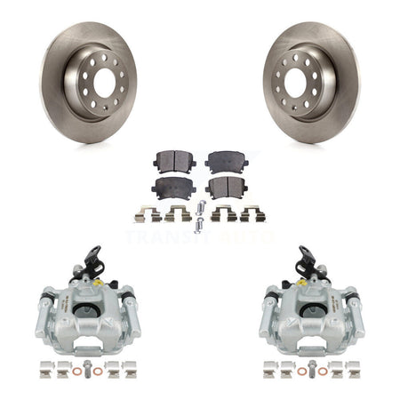 Rear Disc Brake Caliper Rotors And Ceramic Pads Kit For Audi A3 Volkswagen Eos Quattro With 282mm Diameter Rotor KC8-100085T by Transit Auto