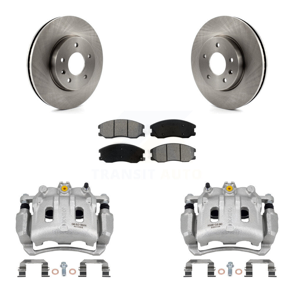Front Brake Caliper Rotors & Semi-Metallic Pad Kit For Chevrolet Equinox Pontiac Torrent KC8-100086S