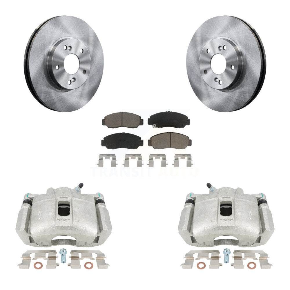 Front Disc Brake Caliper Rotors And Ceramic Pads Kit For 2005-2007 Honda Accord Sedan with 3.0L GAS engine Manual transmission KC8-100087C by Transit Auto