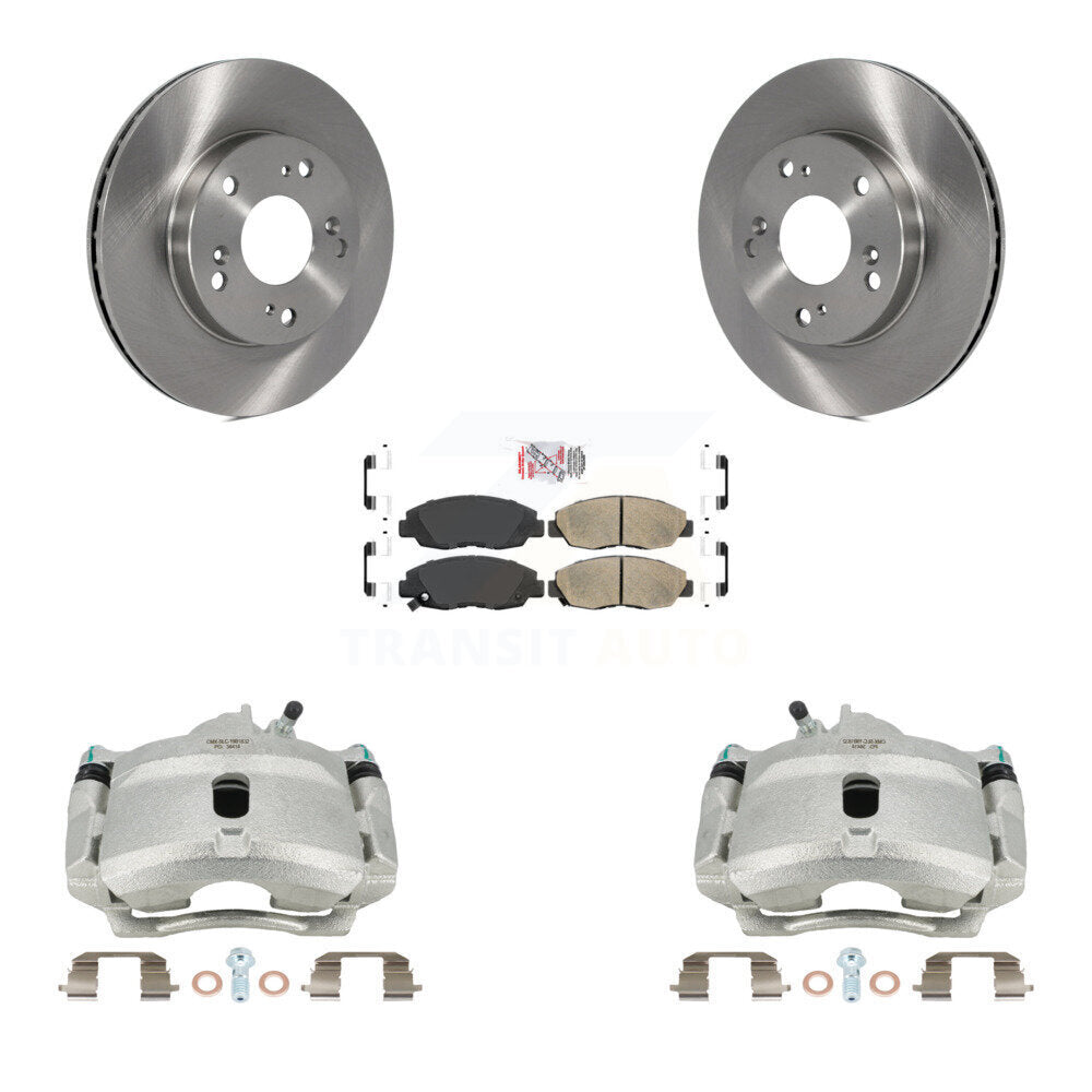 Front Disc Brake Caliper Rotors And Ceramic Pads Kit For Honda Civic KC8-100087N by Transit Auto