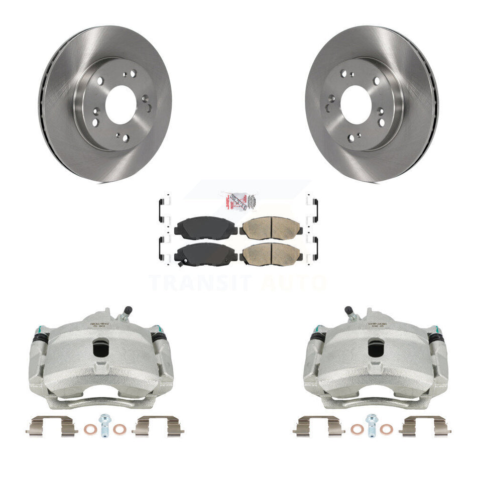 Front Disc Brake Caliper Rotors And Ceramic Pads Kit For Honda Civic KC8-100087N