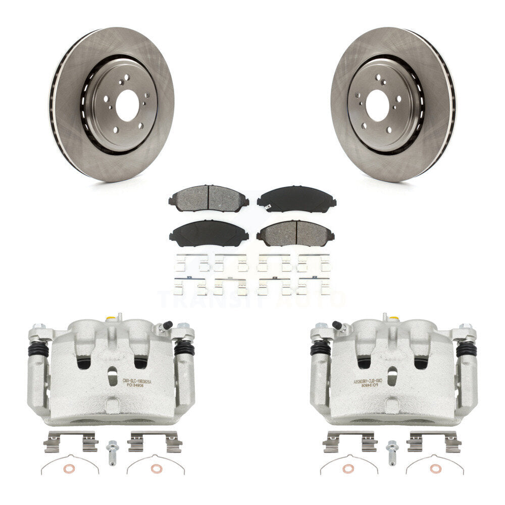 Front Disc Brake Caliper Rotors And Semi-Metallic Pads Kit For 2014-2016 Acura MDX KC8-100087S