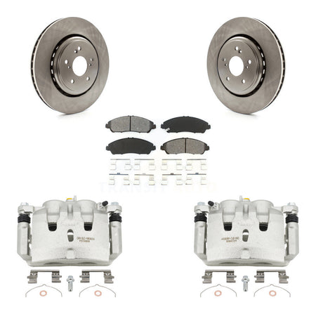 Front Disc Brake Caliper Rotors And Semi-Metallic Pads Kit For 2014-2016 Acura MDX KC8-100087S