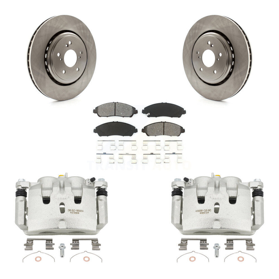 Front Disc Brake Caliper Rotors And Semi-Metallic Pads Kit For 2014-2016 Acura MDX KC8-100087S