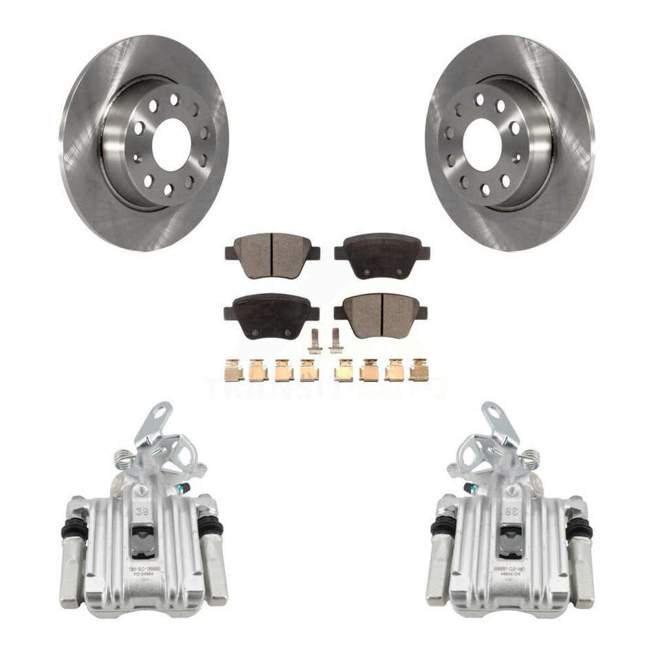 Rear Disc Brake Caliper Rotors And Ceramic Pads Kit For Volkswagen Jetta Beetle Golf KC8-100087T