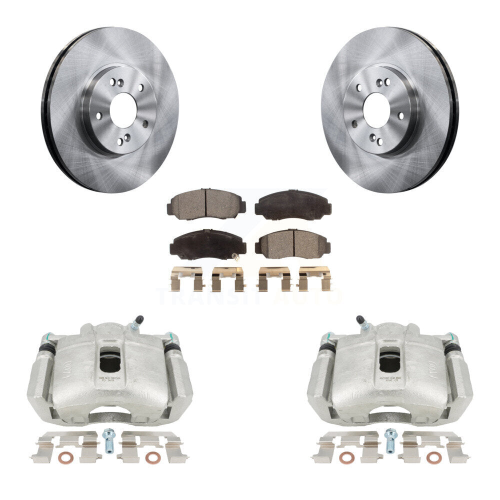 Front Disc Brake Caliper Rotors And Semi-Metallic Pads Kit For 2005-2007 Honda Accord Sedan with 3.0L GAS engine Manual transmission KC8-100088P by Transit Auto