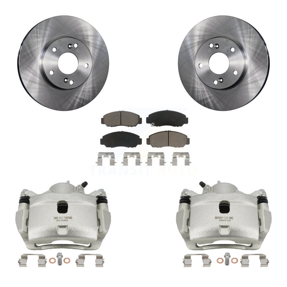 Front Disc Brake Caliper Rotors And Ceramic Pads Kit For 2007 Honda Accord 2.4L KC8-100089C