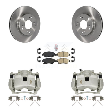 Front Disc Brake Caliper Rotors And Ceramic Pads Kit For Honda Civic KC8-100089N