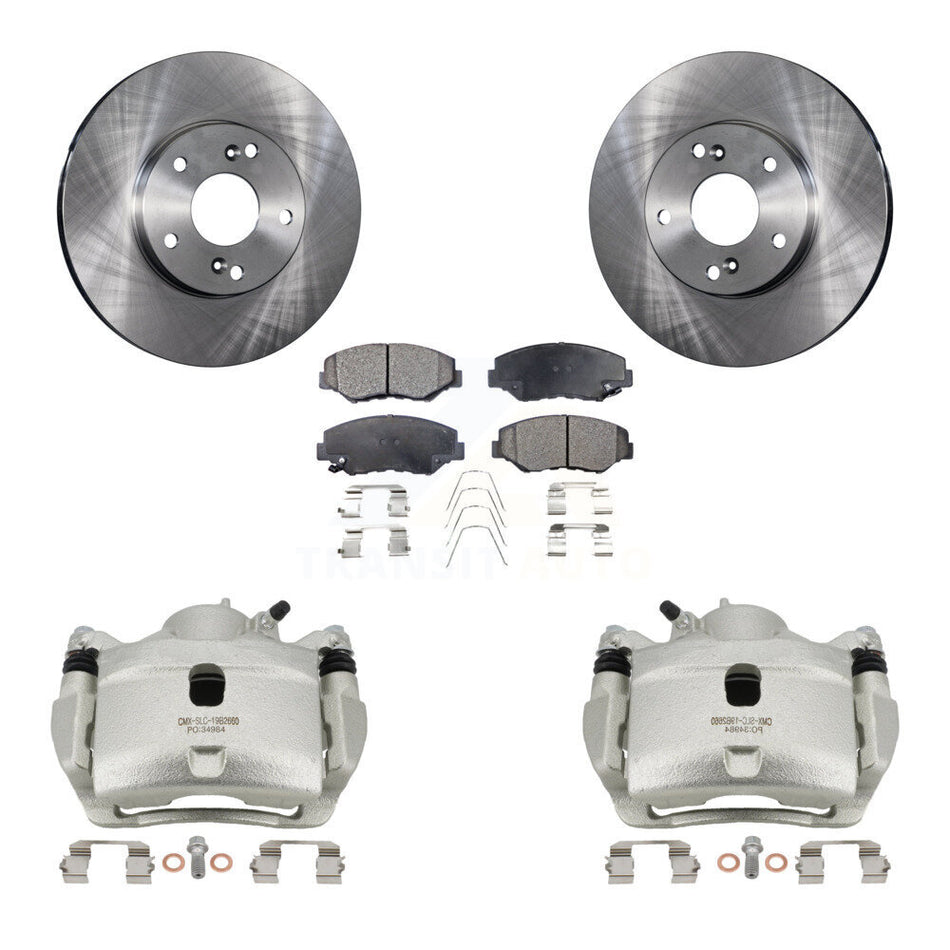 Front Brake Caliper Rotor And Semi-Metallic Pad Kit For Honda Civic Accord Fit Acura ILX KC8-100090P