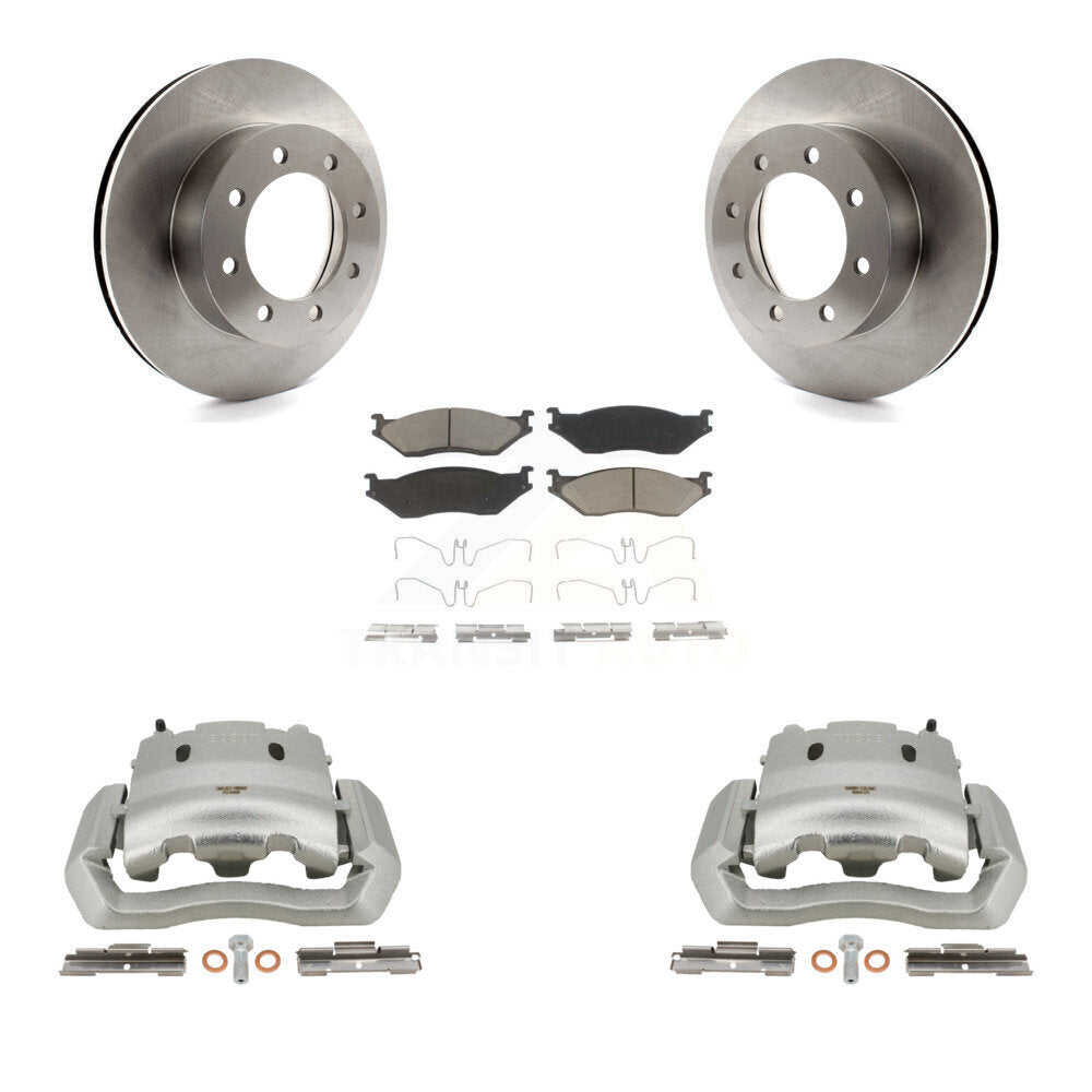 Front Disc Brake Caliper Rotors And Ceramic Pads Kit For Ford E-550 Super Duty Econoline KC8-100091C