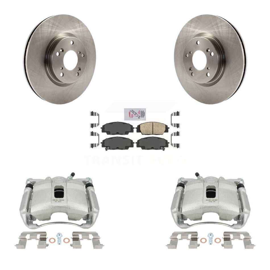 Front Disc Brake Caliper Rotors And Ceramic Pads Kit For 2007-2010 Acura CSX Type-S KC8-100091N by Transit Auto